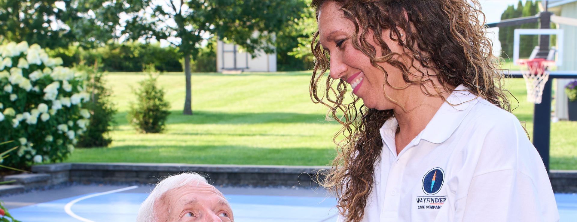 A Wayfinder Caregiver with a client in Beaverton
